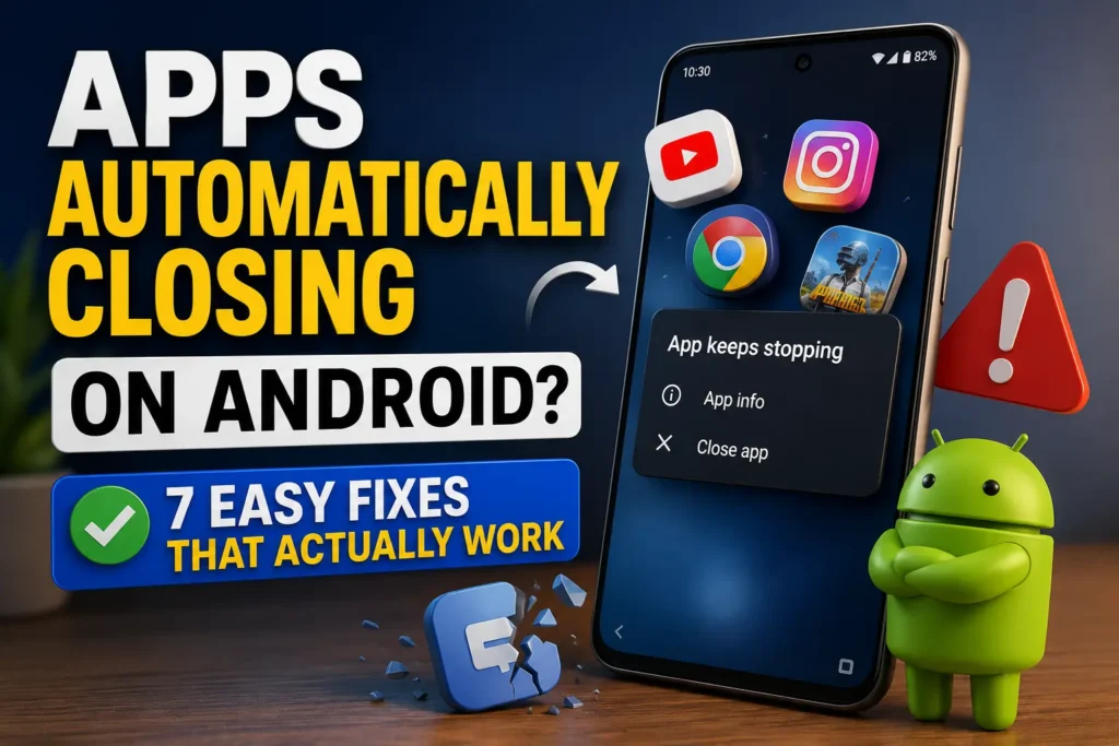 Apps automatically closing on Android phone while using different mobile applications