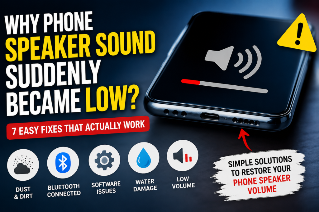 Android phone speaker sound suddenly became low showing common causes and easy fixes