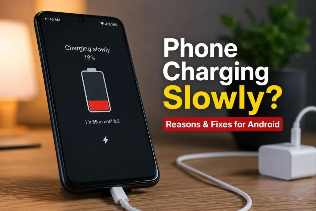 Android phone charging slowly while connected to a USB-C charger