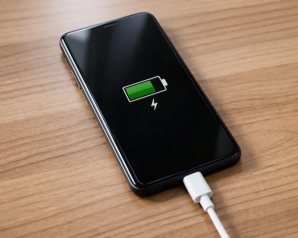 Android phone charging while powered off to test battery charging