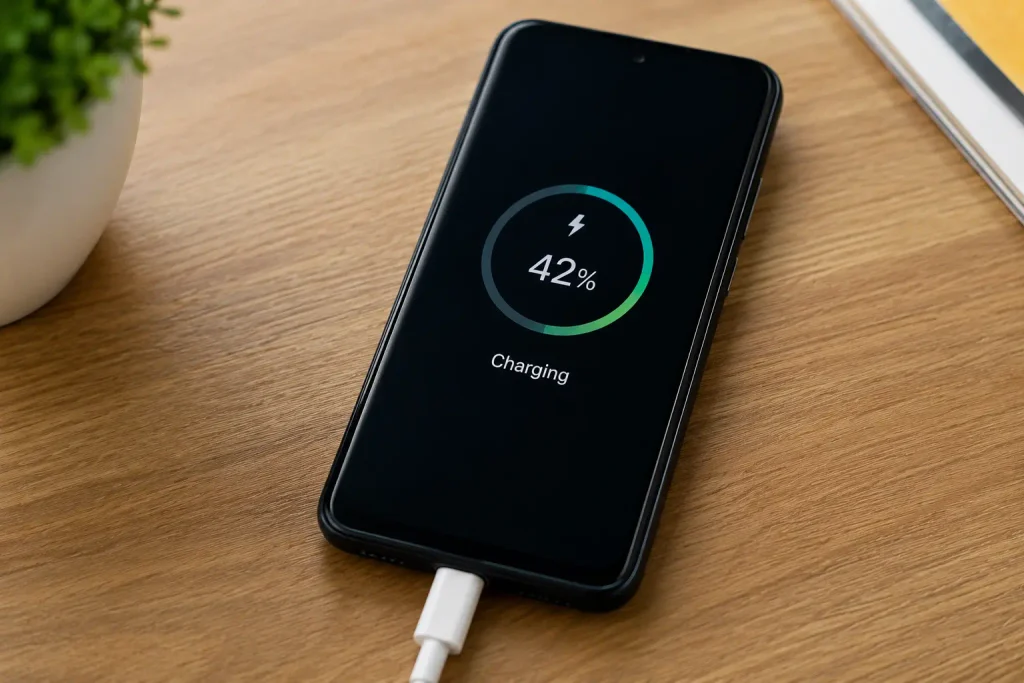 Android phone says charging but battery percentage is not increasing