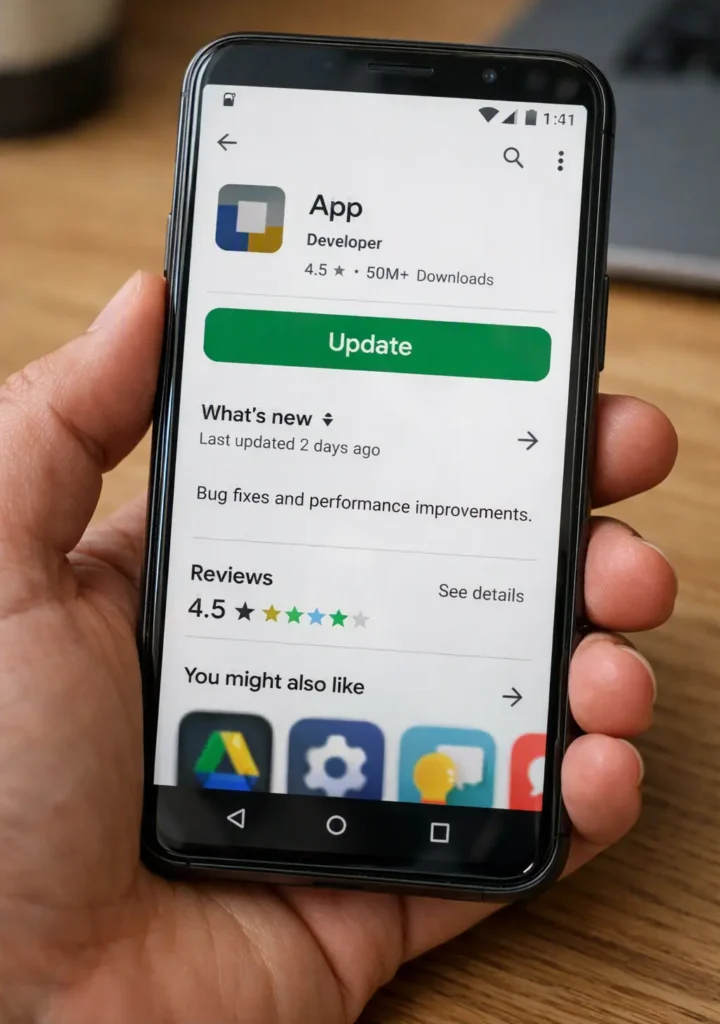 Updating an Android app after a system update