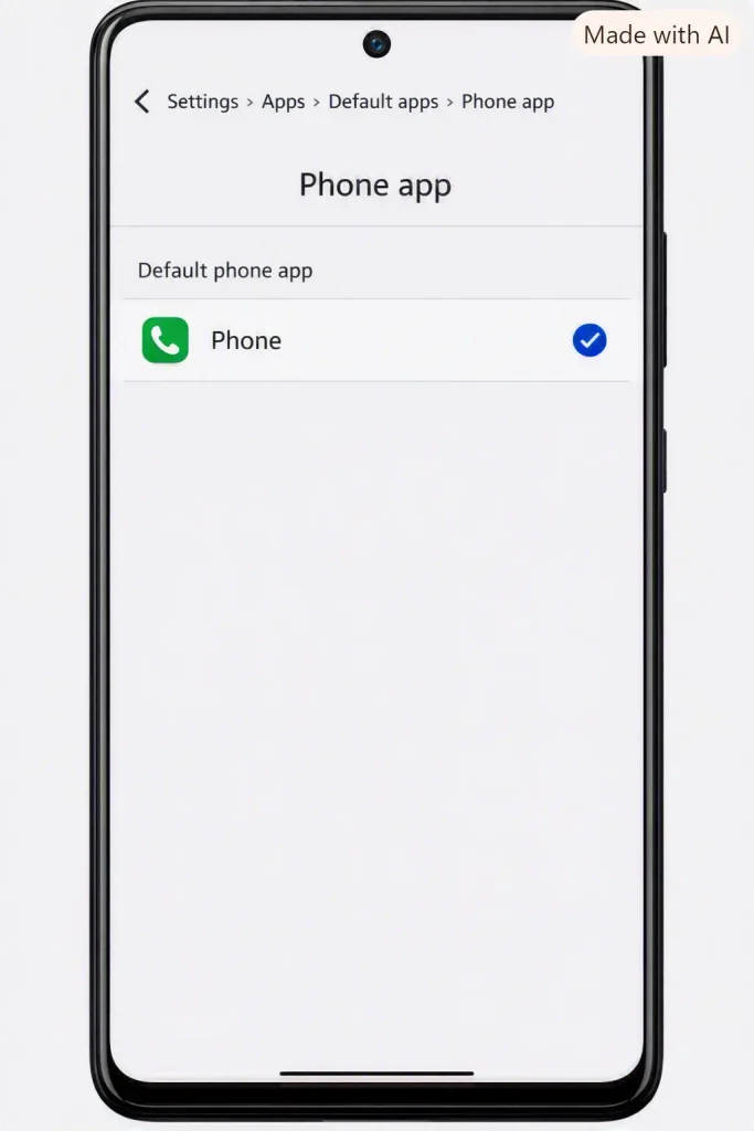 Android default Phone app setting
