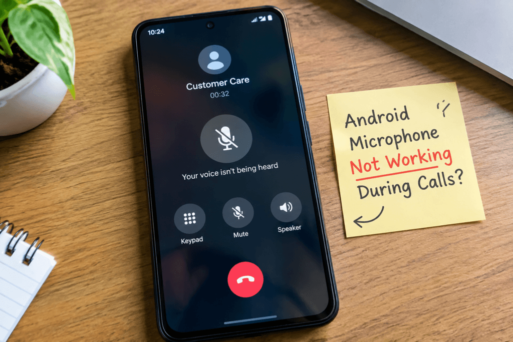 Android phone during a call with microphone problem