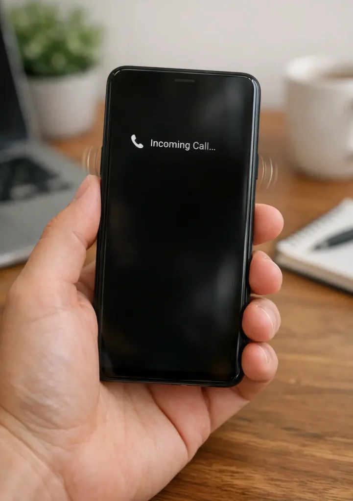 Android phone ringing but incoming call screen not showing