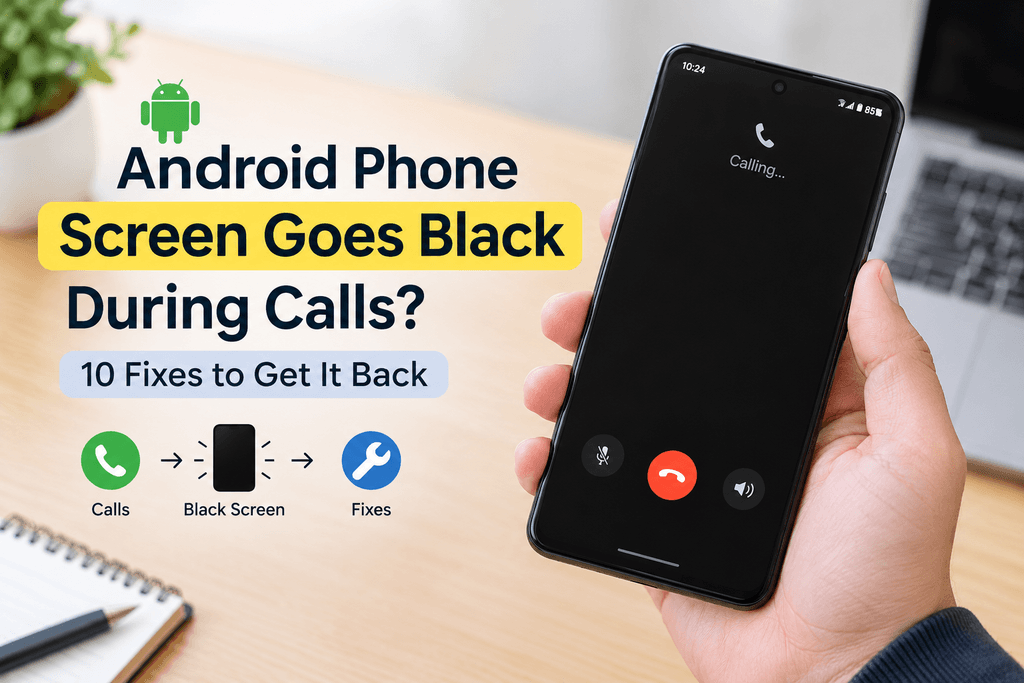 Android phone screen goes black during calls